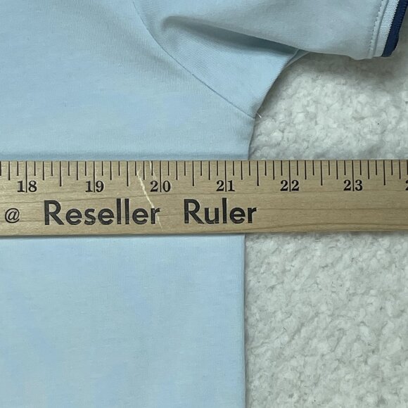 Scott James Shirt Men's Large Blue Short Sleeve Band Collar Buttons - Picture 3 of 8